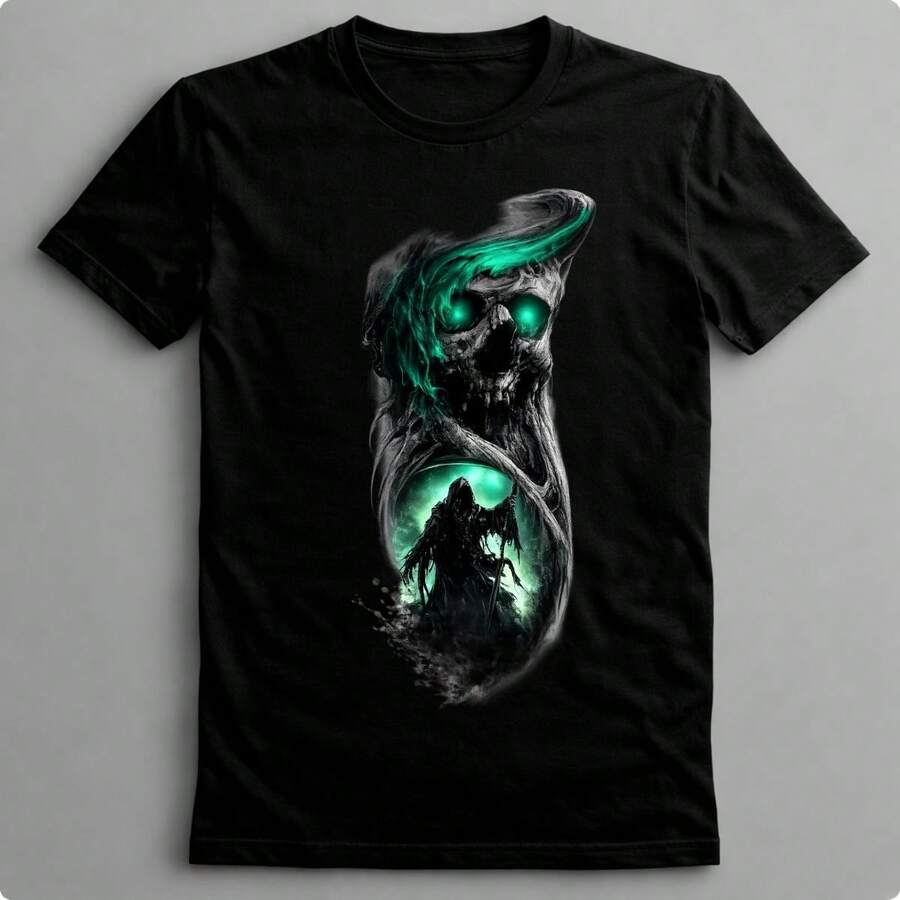 Suffix Skull T-Shirt Premium Shirt 100% Cotton Promotional Price Men's Women's Casual T-Shirt Streetwear - BLACK-EST 27 - 查看 1