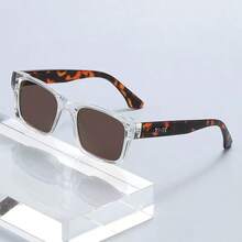 2026 New Fashion Square Frame Fashion Glasses, Leopard Print Large Frame Unisex Retro Accessories - Multicolor - View 5