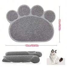 Silicone Paw Print Cat Litter Mat, Pet Litter Box Trapping Mat, Pet Food Mat, Cleaning Mat, Anti-Spill Cat Litter Pad - Multicolor - View 2