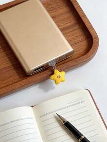 1pc Cute Yellow Starfish Charging Port Dust Plug Pendant, Compatible With Apple, Type-C Phones - Multicolor - View 3