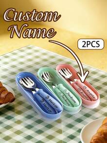 Bộ dao nĩa ăn cá nhân hóa 2 món, Muỗng tùy chỉnh - Bộ muỗng nĩa khắc tên tùy chỉnh - Bộ dao nĩa ăn bằng thép không gỉ, Nĩa ăn bằng thép không gỉ, Thích hợp cho kỷ niệm, Ngày Valentine, Ngày của Mẹ, Sinh nhật, Ngày Thanh niên, Ngày của Cha, Lễ tốt nghiệp, Đám cưới, Tân gia, Phòng ăn, Nhà bếp, Văn phòng, Trường học, Mùa tựu trường, Không gian ấm cúng, Làm mới nhà cửa mùa thu, Hòa hợp gia đình, Tình yêu vĩnh cửu - nhiều màu - Xem 3