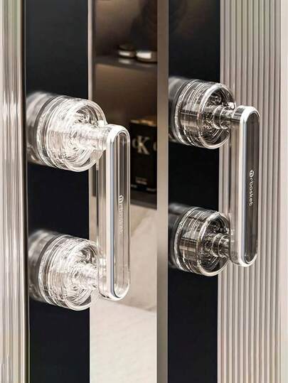 Multifunktionellt akrylhandtag med sugfunktion, för skåp, pentry och badrumsskjutdörrar, mångsidigt glasliknande möbelhandtag, starkt vakuumgrepp för kök och kylskåp, dörrbeslag, metallbeslag, heminredning