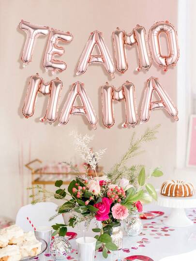 Set de 9 globos con letras "Te Amo Mama" (Multicolor), globos "Te Amo", adecuados para fiestas del Día de la Madre, decoración de celebraciones, fiestas de cumpleaños de la madre, decoración de fiestas, accesorios fotográficos, regalo para mamá, fondo de fotografía interior