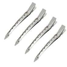 20pcs Alligator Hair Clips With Holes - Metal, Rust-Proof, For Curling, Dyeing & Sectioning - A-silver - View 8