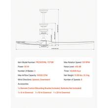 Ceiling Fan - 3 Holzflügel(Walnuss - View 7