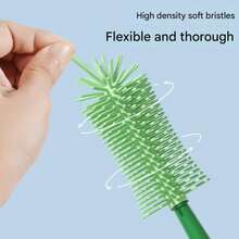 1 套 [3 件装] 婴儿硅胶奶瓶刷、安抚奶嘴刷、吸管清洁工具、奶瓶口刷，6 合 1 套装 - 亮橙色 - 查看 6