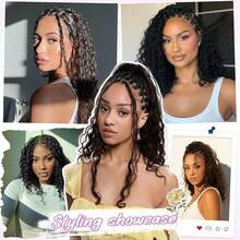 3盒共42条波西米亚女神编织钩针辫 - 非洲卷曲/波浪形合成发辫，预弯发尾，自然蓬松卷曲，适合万圣节和圣诞节派对造型 - 易于造型和打理，节日发型，波西米亚风格，易于护理 - 彩色 - 查看 11