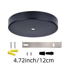 1PC 10cm/12cm Industrial Rewind Ceiling Canopy Kit, Single Hole Extra Depth And Width Ceiling Plate For Pendant Light Or Chandelier - Black - View 11
