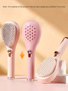 1支自清洁伸缩按摩发梳，神奇发梳，清洁头发碎屑和头皮，防静电头皮按摩便携梳，蓬松造型，适合居家和沙龙使用，造型轻松，手柄舒适，适合所有发质，旅行必备，情人节女士礼物 - 彩色 - 查看 4