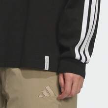 Adidas Men's ES+ 3S L/S TEE Long Sleeve T-Shirt Knit Collarless TKF3728 - Black - View 5