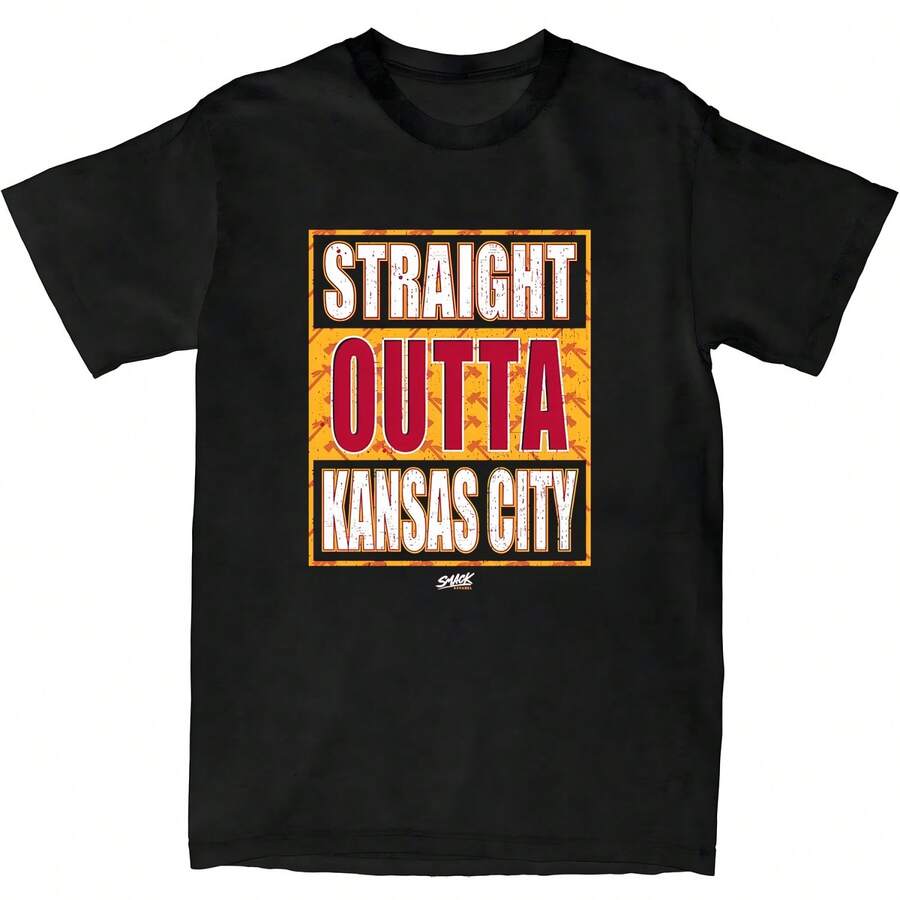 Kansas City Football Fans. Straight Outta Kansas City Red T-Shirt ( -5X) - 黑色 - 查看 1