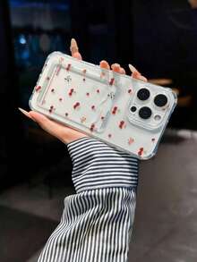 1pc Cherry Painted Transparent Card Holder Multifunctional Wallet With Wrist Strap, Thick Shockproof Phone Case Compatible With IPhone 17/17 Pro/17 Pro Max, 16/11/16 Pro/16 Plus/16 Pro Max/16e, 15 Pro Max, 13/14/12/XS/XR/7G/8P, Galaxy S25/S25 Plus/S25 Ultra, A16/A36/A26/A56/A50, 11/12 Pro/12/12X/13 Pro/14 Pro/15 Pro/X3 Pro, 10/9/Note 9/12C/Note 11 Pro/Note 8 Pro/9C/9A - 規格7(1件) - 查看 5