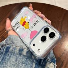 Miniso 小熊维尼坐着，手里拿着气球的绳子，适用于 iPhone 17/17 Pro/17 Pro Max/17 Air/16/15/14/13/12/11/X 系列的手机壳，iPhone 17 Pro Max 手机壳，iPhone 17 Pro 手机壳，iPhone 17 手机壳，圣诞礼物，送给女朋友，送给心仪之人，初秋时尚 - 無色 - 查看 3