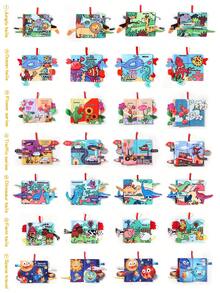 1本0-3岁婴儿布艺沙沙书，可水洗咀嚼玩具，早教4页布书，蒙特梭利婴儿玩具，婴儿手册，派对礼物，生日礼物，新生儿派对礼物，儿童节礼物 - 彩色 - 查看 10