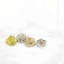 6/12 chiếc cúc kim loại hình hoa hồng 3D cao cấp, kích thước 1.5-2cm, màu vàng/bạc, thích hợp để may áo kiểu, áo sơ mi, áo len, áo khoác cardigan, áo len, vest, váy, áo khoác ngoài, hộp quà Valentine tự làm, túi xách, phụ kiện mũ, đồ may vá. - Hoa hồng - Xem 2