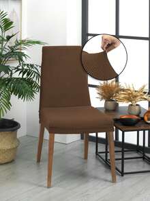 Pack Funda de Silla ajustable modelo KYOTO de VALENTIA HOME, Elástica, Desmontable y Lavable – Pack de 2, 4, 6. Variedad de colores. Perfectas para Comedor y Cocina - Marrón - Ver 4