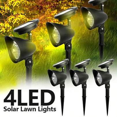 2个花园LED太阳能射灯，适用于草坪、庭院、小路、树木，可单独作为灯具，用于景观装饰和户外照明。