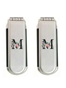 Gương trang điểm và làm tóc gấp gọn 2 trong 1 – Di động, để bàn, họa tiết hoa chữ cái đen A-Z, dụng cụ làm đẹp hiện đại cho du lịch, lược gấp kèm gương trang điểm, dễ mang theo, hoàn hảo cho du lịch, lược đệm khí đa năng, lược massage da đầu (Không bao gồm Q/U/X) - Bạc - Xem 35