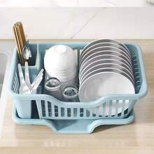 1 件装家用厨房碗架，加厚沥水碗架收纳架，厨房水槽整理架，橱柜碗碟架，沥水筷架 - 彩色 - 查看 5