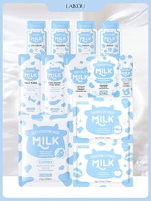 LAIKOU 一套莱寇牛奶面膜套装（丝滑保湿面膜 25g + 亮采眼膜 6g + 滋养唇膜 6g + 洁面乳 2g + 柔肤精华 2ml + 亮采眼霜 2g + 保湿霜 2g + 保湿泥面膜 5g + 护手霜 3g + 睡眠面膜 3g + 去角质磨砂膏 3g + 沐浴露 8ml），保湿面膜和成人保湿面膜均适合旅行携带。 - 牛奶 - 查看 1