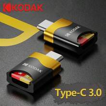 Kodak 柯达 Type C 3.0 TF读卡器/SD卡读卡器，带USB-C接口，适用于智能手机、笔记本电脑和台式机。 - 黑色 - 查看 1