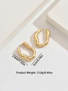 一对不对称纹理耳环，独特设计展现个性魅力，简约时尚，适合各种场合。 - 彩色 - 查看 6