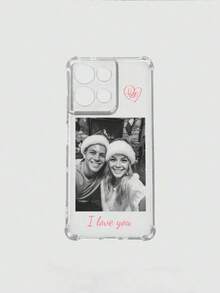 1pc Customizable Phone Case, Text Phone Case, Compatible With Samsung S24 Ultra/S25 Ultra And IPhone17 ProMax/16/15/14 Plus/13 Pro/12 Pro Max/11/7P/XS/XR, Made Of Transparent TPU Material, Scratch-Resistant, Fingerprint-Proof, Personalized Design With Letter Name, Heart Pattern, Suitable For Individual, Holiday, Couple, Family, Friend, Spouse, Sister, Birthday, Anniversary Gift - Clear - View 8