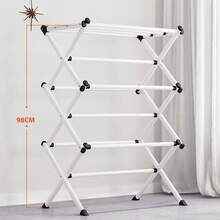 Expandable Foldable Clothes Drying Rack Indoor Laundry Drying Rack Towel Rack - A - Ver 4