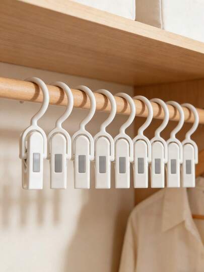 10 Pcs Strong Clamping Force Anti-Aging,Thick PP Plastic Clothes Pegs Leisure Home,Wide Clip Mouth,Windproof Anti-Slip Drying Fixing,Multi-Function Large Clips,Balcony Courtyard Holiday Drying,Laundry Clips , Indoor Outdoor Daily Use,Modern Home ,Solid Color,All Season