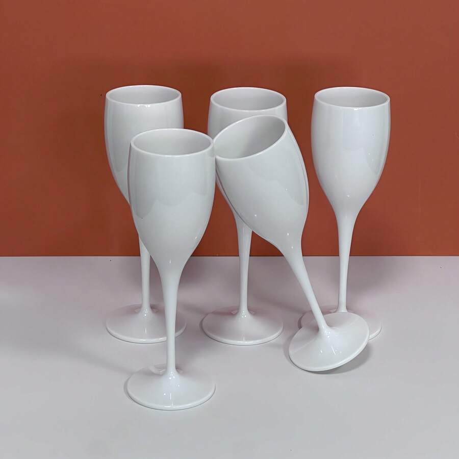 5盎司陶瓷香槟杯 - 不易碎高脚杯，可重复使用 - 时尚现代，适合居家、婚礼、烘焙、情人节、儿童派对、周年纪念、父亲节、母亲节、复活节、假日野餐、新年派对等场合 - 查看 1