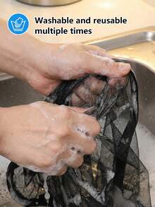 拉链式窗纱网，黑色包边，易于开合，透气防蚊虫，适用于家用窗户 - 黑色 - 查看 4