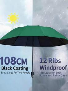 男女通用大号12骨防风防雨折叠伞,适合商务人士和旅行者,加固设计,晴雨两用,铝合金伞杆,轻便,强效防紫外线,可折叠,小巧便携,自动开合,遮阳伞,节日礼物 - 彩色 - 查看 22