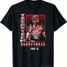 Texas Tech Jt Toppin N1CAA Final Four 2025 Mens Basketball Cotton T-Shirt - màu đen - Xem 1
