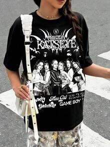 Anti Social Club Lightning Bolt 1pcs Men's 100% Cotton Tee Streetwear Double Sided Digital Printed 220g T Shirt Casual Style Graphic Top YC9M - Black and White - View 3