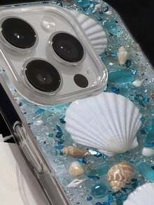 2026新款贝壳彩绘优雅羽毛雪纺软手机壳，兼容 17/17 Pro Max/15/16/16 Pro、彩绘15 Pro Max、P13、P14、P11、P12、XS、XR、7/8、P、7/8 GES2、A14、A15、S23 Ultra、A50、A12、A32、A52、A72、A51、A21S、A13、A14、S22 Ultra、S23、A33、A53、S20 FE - 彩色 - 查看 6