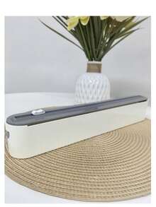 Dispensador y cortador de envoltura fresca de doble acción - Sellador de cocina multiusos para plástico, papel de aluminio, papel para hornear y papel encerado - Máquina de envasado reutilizable con decoración naranja - Diseño blanco y negro elegante, herramienta de envoltura de cocina | Diseño de electrodoméstico de moda | Estructura de plástico - Multicolor - Ver 14