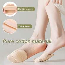1 Pair Beige Forefoot Socks For Women, Breathable Silicone Non-Slip Forefoot Pads For High Heels, Summer - Beige - View 4