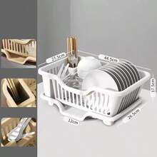 1 件装家用厨房碗架，加厚沥水碗架收纳架，厨房水槽整理架，橱柜碗碟架，沥水筷架 - 彩色 - 查看 9