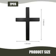 2 PCS Metal Jesus Cross Badge Stickers 2.5"*1.8" 3D Emblem Badge Decal Self Adhesive Car Body Fender Tail Scratch Covering Decorative Decal Universal Exterior Accessories For Cars Black - màu đen - Xem 2