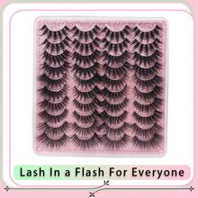 20 Pairs Cat Eye/Cartoon Style Natural Look False Eyelashes, Fluffy Faux Mink Eyelash Strips, 5-18mm - Black - View 2
