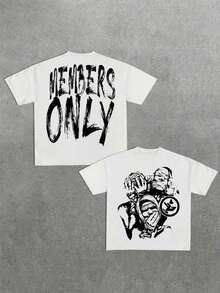 Double-Sided T Shirt Fall Clothes Women Members Only Graphic Tops Tee, 100 Percent Cotton Clothes, Short-Sleeved T-Shirt Men, Unisex - 白色 - 查看 1