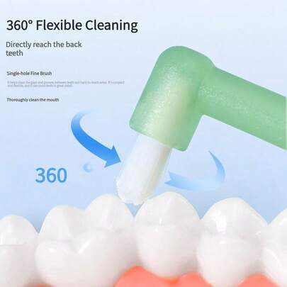 2pcs/Set Soft Bristle 360° Flexible Deep Cleaning Toothbrush, Suitable For Braces And Wisdom Teeth, With Suction Cup Base, Multi-Color Options