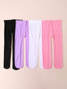 4 piezas Mallas de baile para niñas, material de terciopelo minimalista y versátil, suave y ajustado, adecuado para la práctica de baile de niñas - Multicolor - Ver 14