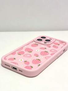 1个创意粉色可爱草莓花朵镂空手机壳，兼容 11/11 Pro Max/12/12 Pro/12 Pro Max/13/13 Pro/13 Pro Max/14/14 Plus/16 Pro Max/17 Pro Max、Galaxy S25 Edge、14C、Moto G系列、C55 - 粉色 - 查看 6