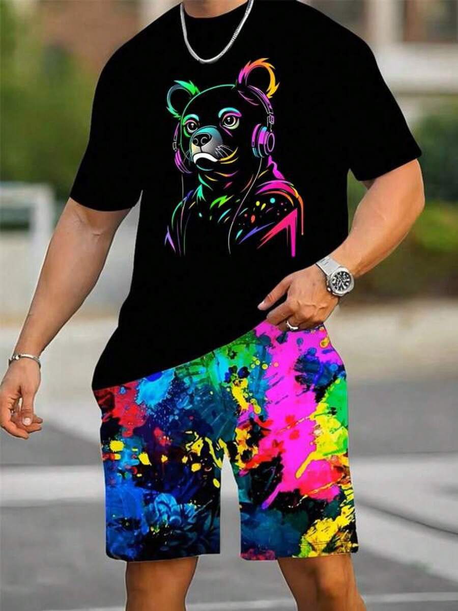 Men Outdoor Tees & Tanks - Black - View 1