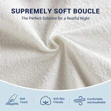 Allewie Full/Queen/King Bed Frames With Adjustable Headboard, Modern Boucle Upholstered Platform Bed With Solid Wooden Slats Support, No Box Spring Required, Easy Assembly,White - 白色 - 查看 2