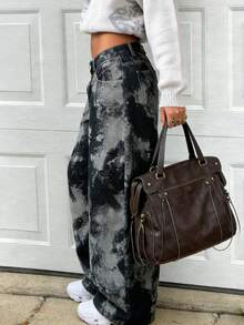 Quần jeans nữ dáng dài, chất liệu denim mài, có túi và khóa kéo, không co giãn, màu đen, thích hợp cho kỳ nghỉ xuân. - màu đen - Xem 3