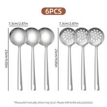 2pcs/6pcs Stainless Steel Long Handle Spoons, Suitable For Kitchen Use, Family Dining And Hot Pot Easy Maintenance - - - View 8