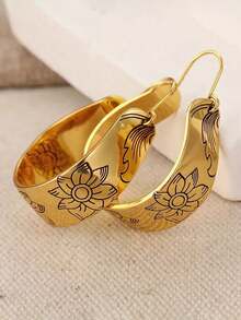 1 Pair Fashion Hoop Earrings For Women For Party Engagement Anniversary Jewelry Valentine's Day Gift - 1# - View 4