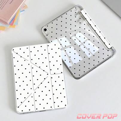 Ốp bảo vệ máy tính bảng họa tiết chấm bi tối giản 9.7/10.2/10.5/10.9/12.9 inch/Pro 11, phù hợp với Galaxy Tab S6 Lite 10.4 inch, Kindle Paperwhite thế hệ thứ 12 2024, Kindle (thế hệ thứ 11-2024), mềm mại, chống sốc, chức năng tự động tắt/mở màn hình thông minh, chân đế gập chữ Y xoay đa góc.